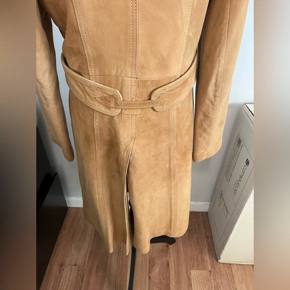 Vintage Suede Tan Double-Breasted Women's Coat size small - Picture 6 of 8